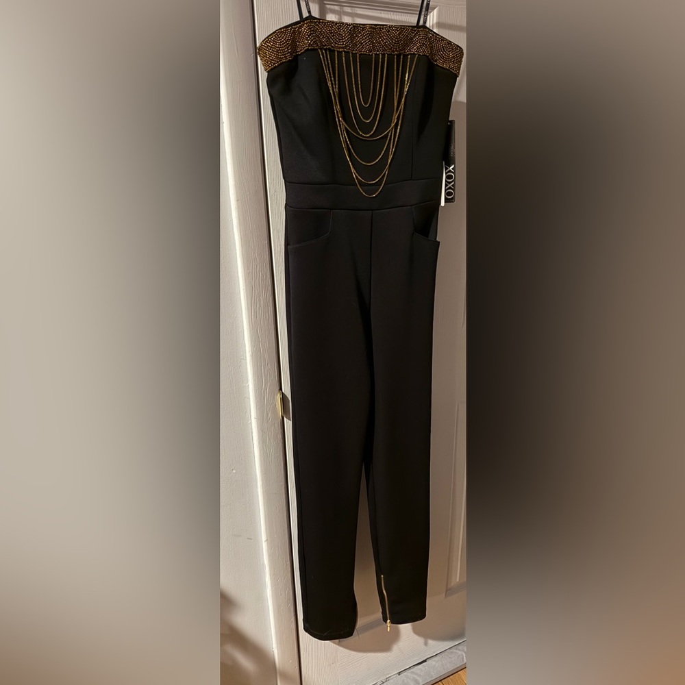XOXO Vintage Beaded Formal Jumpsuit